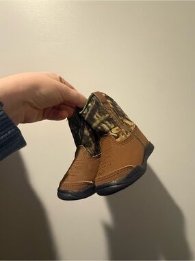 Baby Brown Camouflage Slip-On Boots